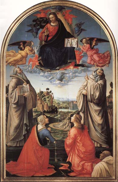 Christus in der Gloriole mit den Heiligen Bendikt,Romuald,Attinea und Grecinana